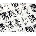 Black & White Marble Nail Stickers – 3D Ink Splash Full Wraps
