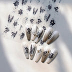 Rose Flower Nail Art Stickers Floral Leaf Adhesive Embossed Sticker Decals TL330