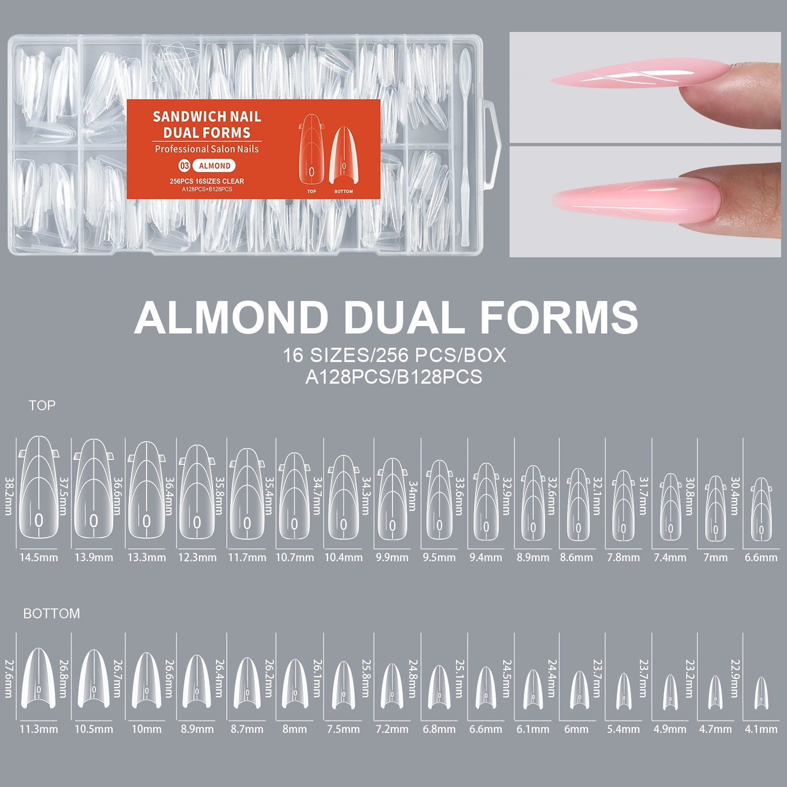 Sandwich Dual Nail Forms - Almond