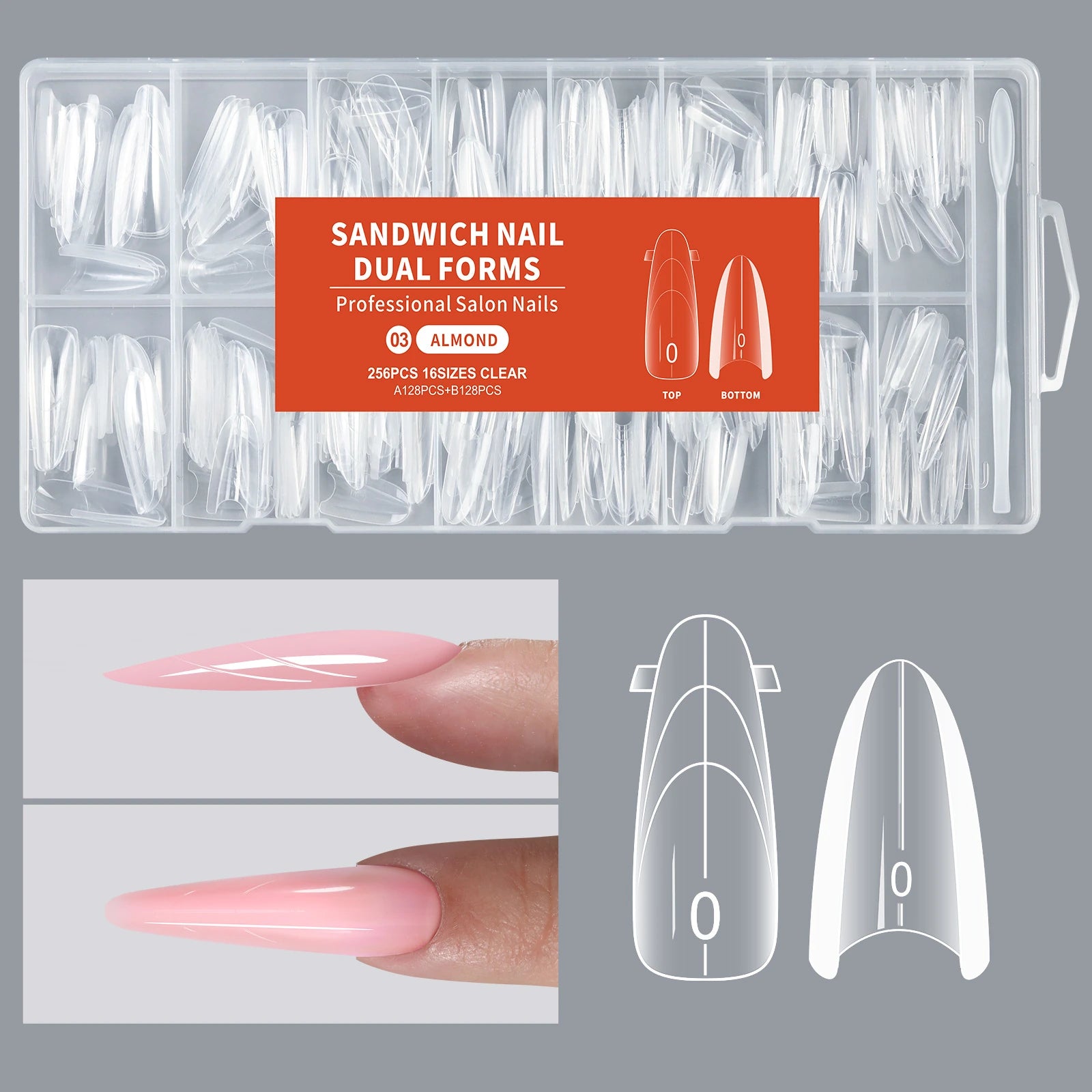 Sandwich Dual Nail Forms - Almond
