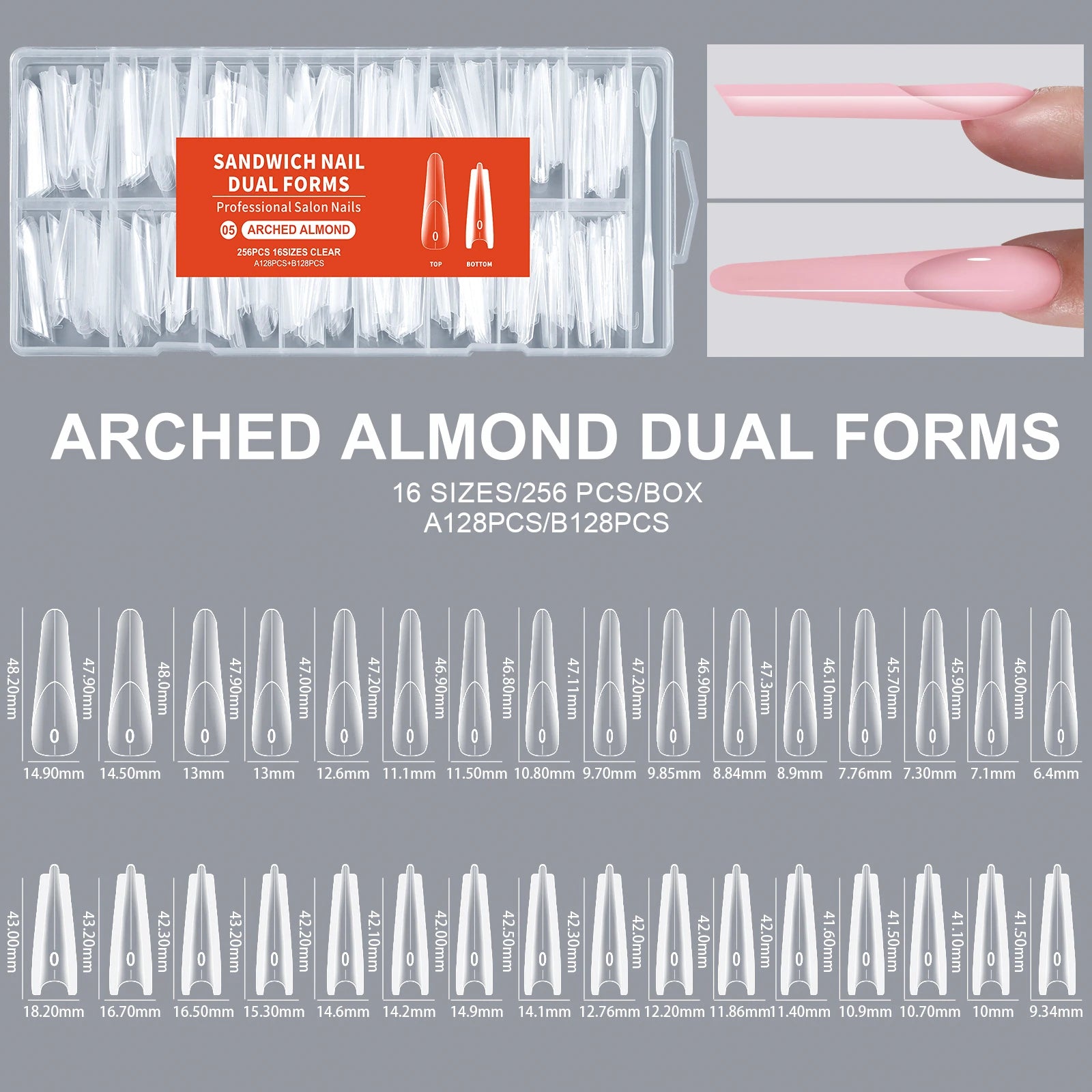 Sandwich Dual Nail Forms - Arched Almond