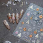 Santa Clause Nail Art Stickers 5D Christmas Reindeer Sticker Decals 