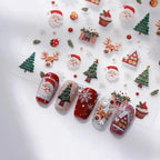 Santa Clause Nail Art Stickers Adhesive Snowflake Tree Embossed Sticker Decals TS3867