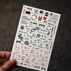 Korean Style Nail Slider Decals Gothic Letter Transfer Water Decals Snake Inscriptions Water Decal Nail Art Tattoos - Nail MAD