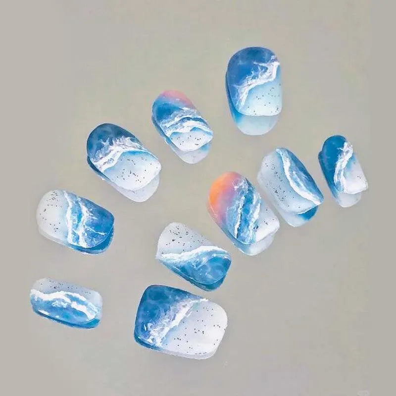 Sea Waves Nail Art Stickers Adhesives Gradient Summer Ocean Sticker Decals 