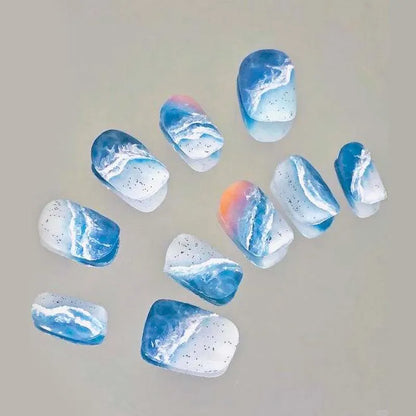 Sea Waves Nail Art Stickers Adhesives Gradient Summer Ocean Sticker Decals 