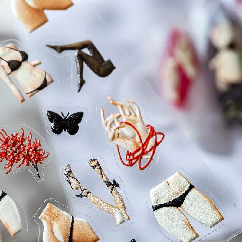 Sexy Nail Art Stickers Adhesive Slider Body Art Embossed Sticker Decals TS1527