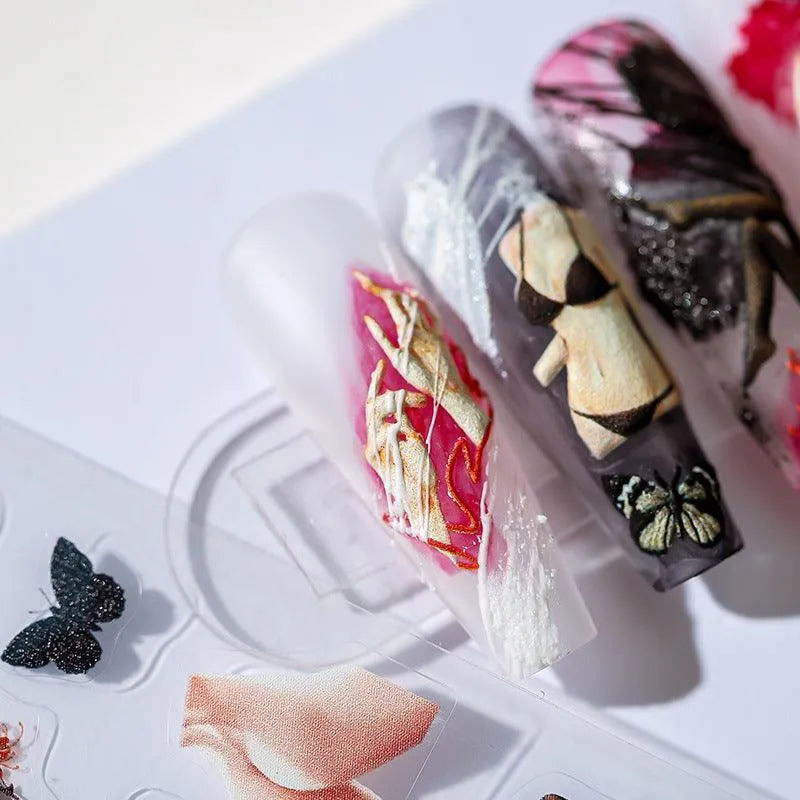 Sexy Nail Art Stickers Adhesive Slider Body Art Embossed Sticker Decals TS1527