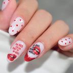 Sexy Red Lips & Barcode Nail Stickers 983