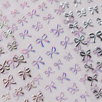 Shell Light Mini Bow Nail Art Stickers Adhesive Embossed Black Bow Ties Sticker Decals 
