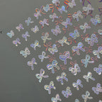 Shell Light Mini Bow Nail Art Stickers Adhesive Embossed Black Bow Ties Sticker Decals 