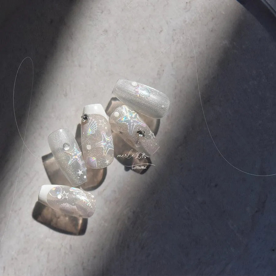 Shell Light Nail Art Stickers Adhesive Starfish Sticker Decals 