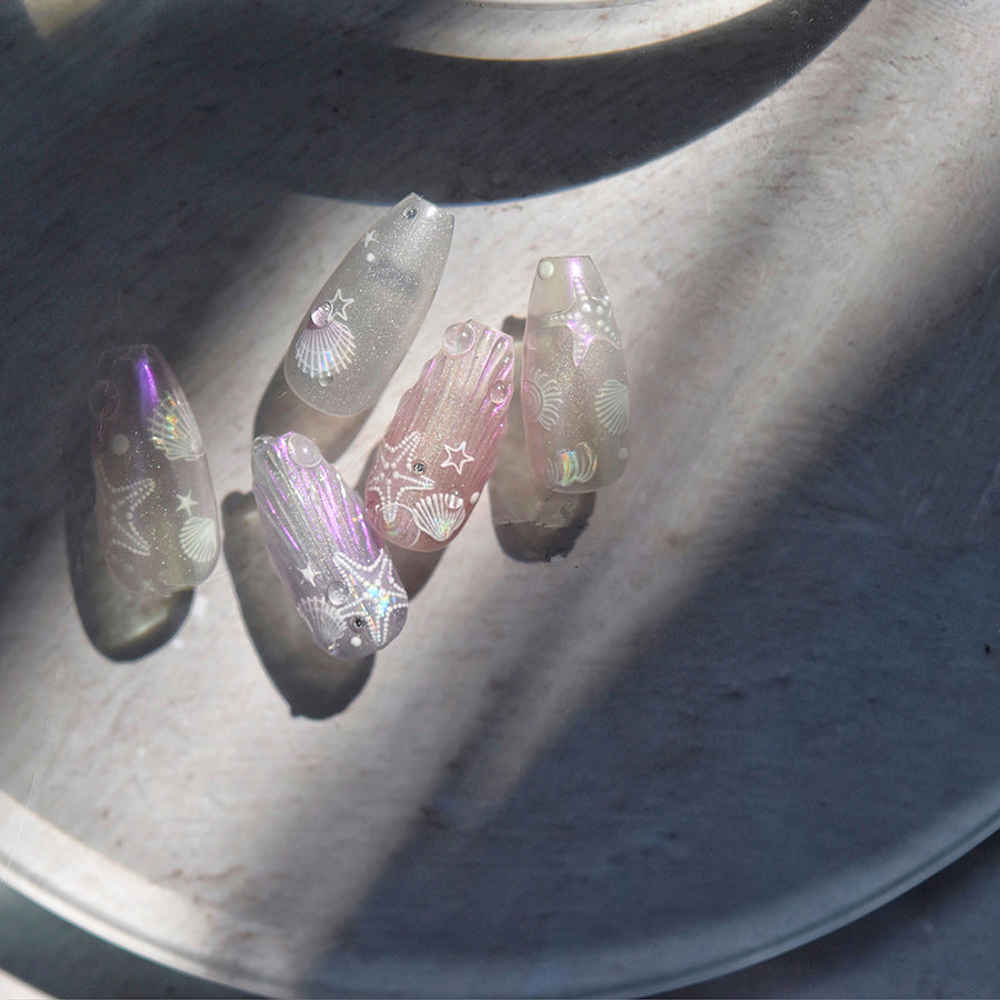 Shell Light Nail Art Stickers Adhesive Starfish Sticker Decals MS565