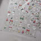 Shiny Crystal Ball Nail Art Stickers Adhesive Embossed Christmas Tree Sticker Decals to4464