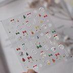 Shiny Crystal Ball Nail Art Stickers Adhesive Embossed Christmas Tree Sticker Decals to4464