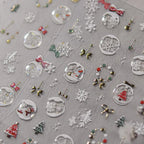 Shiny Crystal Ball Nail Art Stickers Adhesive Embossed Christmas Tree Sticker Decals to4464