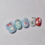 Shiny Crystal Ball Nail Art Stickers Adhesive Embossed Christmas Tree Sticker Decals to4464
