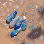 Shiny Glitter Fireworks Nail Art Stickers Adhesive Castle Sticker Decals MS756