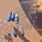 Shiny Glitter Fireworks Nail Art Stickers Adhesive Castle Sticker Decals MS756