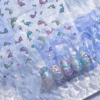 Shiny Jelly Dolphin Nail Art Stickers Adhesive Embossed Sticker Decals to4108