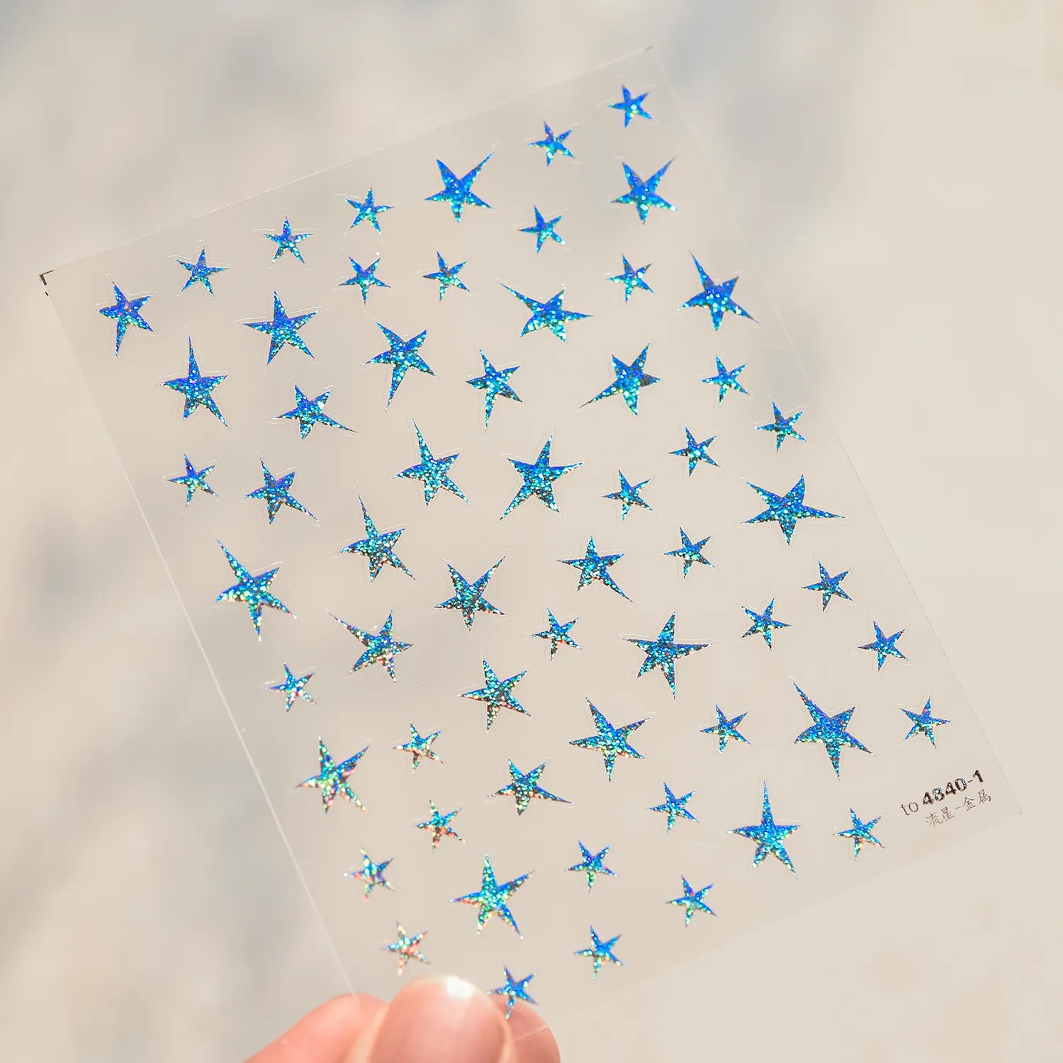 Shiny Star Nail Art Stickers Adhesive Embossed Red Stars Sticker Decals to4840