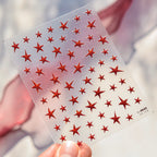 Shiny Star Nail Art Stickers Adhesive Embossed Red Stars Sticker Decals to4840