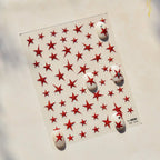 Shiny Star Nail Art Stickers Adhesive Embossed Red Stars Sticker Decals to4840