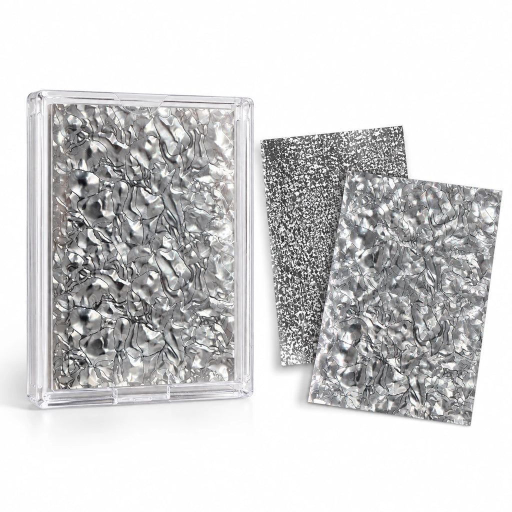 2-Pack Silver Shattered Glass Nail Foil Sheets | Limited Edition