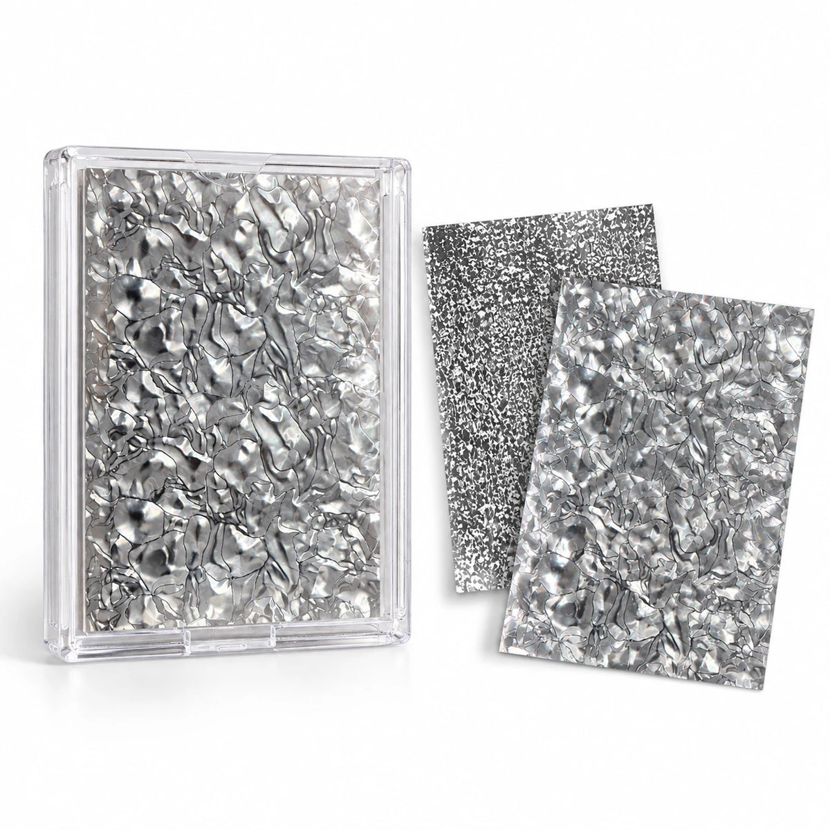 2-Pack Silver Shattered Glass Nail Foil Sheets | Limited Edition