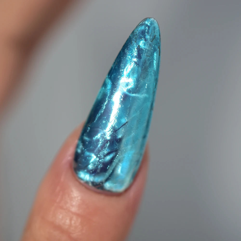2-Pack Silver Shattered Glass Nail Foil Sheets | Limited Edition