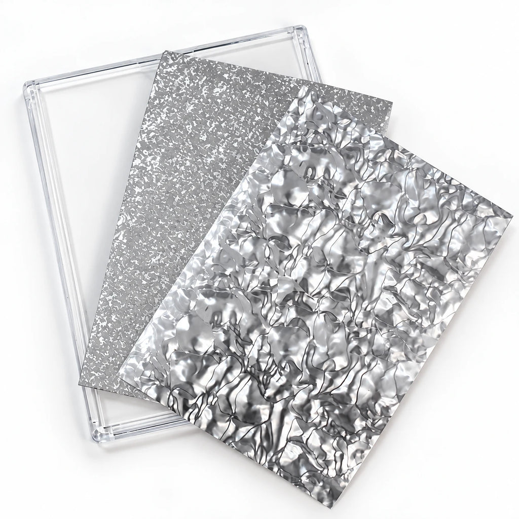 2-Pack Silver Shattered Glass Nail Foil Sheets | Limited Edition