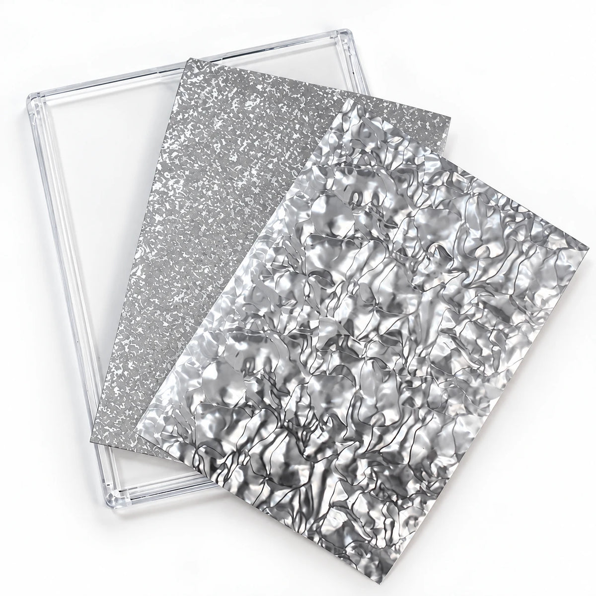2-Pack Silver Shattered Glass Nail Foil Sheets | Limited Edition