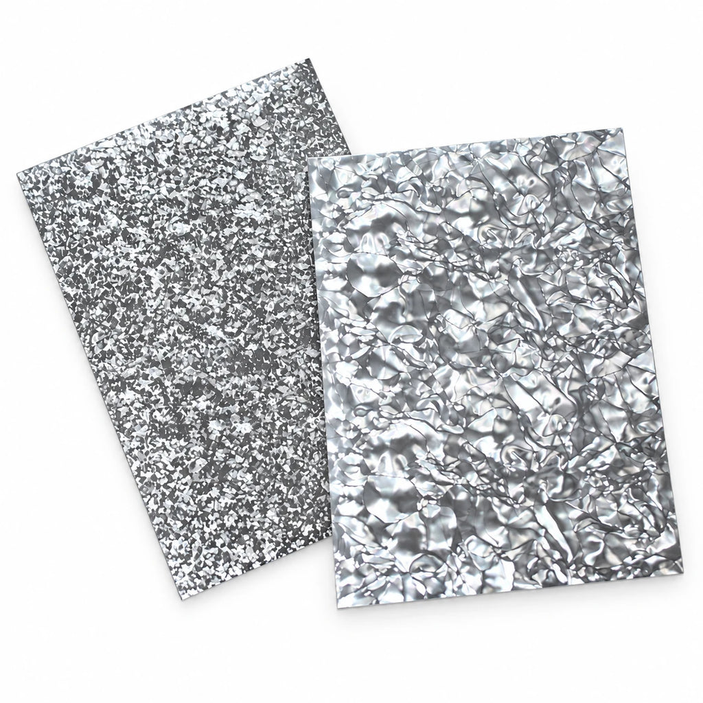 2-Pack Silver Shattered Glass Nail Foil Sheets | Limited Edition