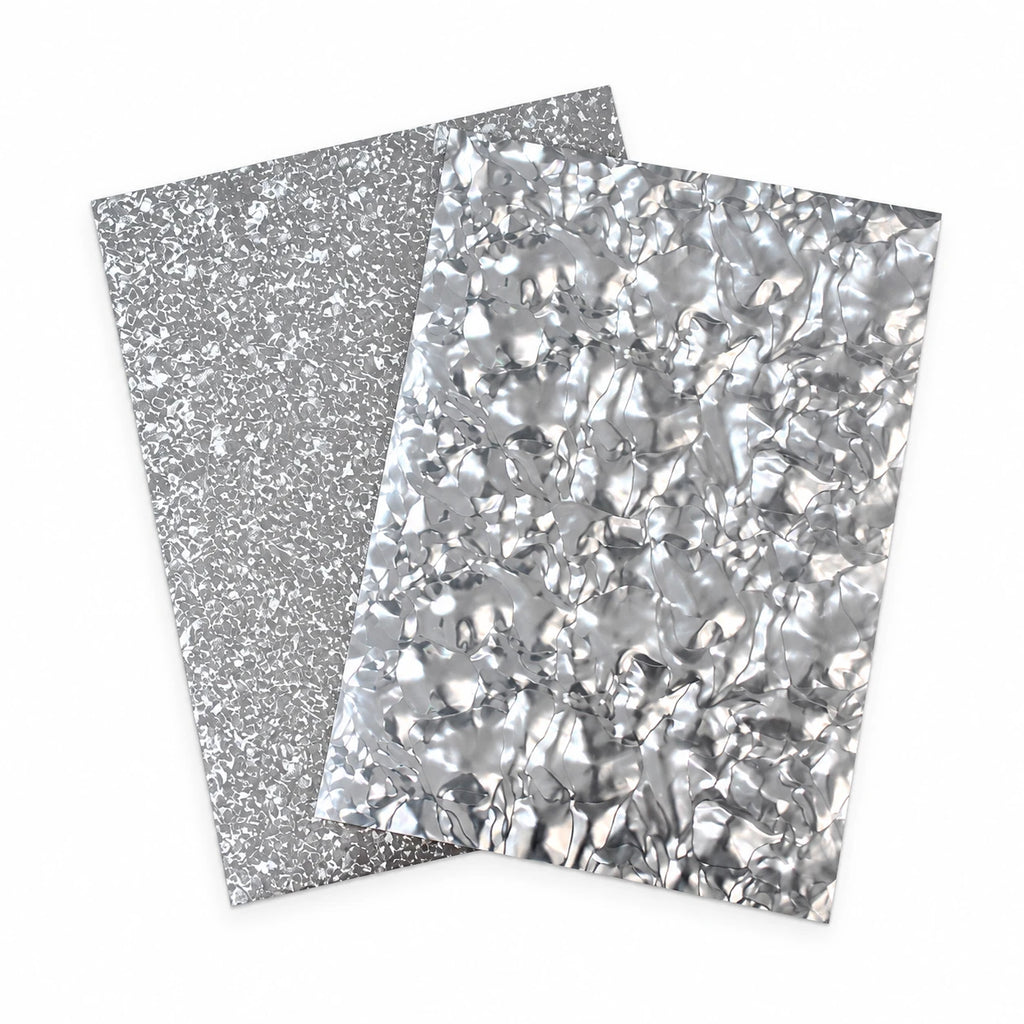 2-Pack Silver Shattered Glass Nail Foil Sheets | Limited Edition