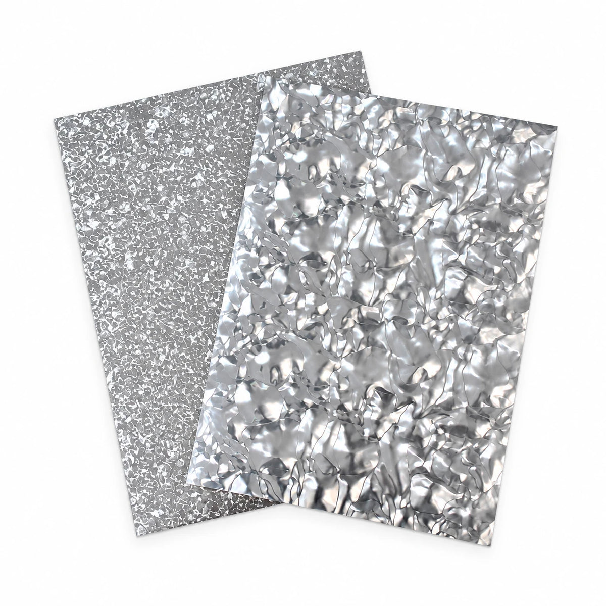 2-Pack Silver Shattered Glass Nail Foil Sheets | Limited Edition