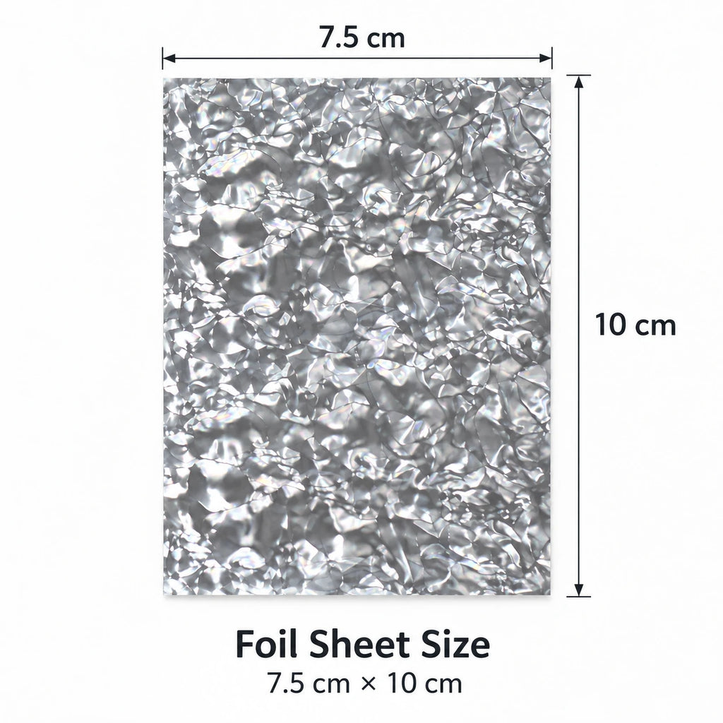 2-Pack Silver Shattered Glass Nail Foil Sheets | Limited Edition