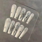 Silver Butterfly Nail Stickers with Moon & Stars Celestial Adhesive Nail Art Decals M381