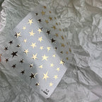 Silver Star Nail Art Stickers Metal Color Stars Adhesive Embossed Sticker Decals 