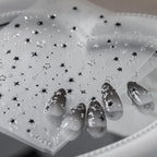 Silver Star Nail Decals | 3D Stars Dot Nail Stickers for Gradient Manicure 