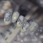Silver Star Nail Stickers - Y2K Metallic Chrome Starry Art Decals