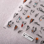 Sketch Face Line Nail Art Stickers Abstract Lines Adhesive Sticker Decals TS2671