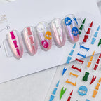 Skull Nail Art Stickers Adhesive Slider Skull Teeth Sticker Decals For Halloween TS1973