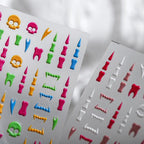 Skull Nail Art Stickers Adhesive Slider Skull Teeth Sticker Decals For Halloween TS1973