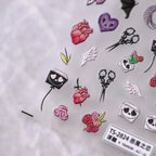 Skull Nail Art Stickers Slider Devil Adhesive Sticker Decals TS2823