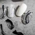 Smoke Shape Nail Art Stickers Black White Ribbon Adhesive Sticker Decals TS1662
