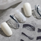 Smoke Shape Nail Art Stickers Black White Ribbon Adhesive Sticker Decals TS1662