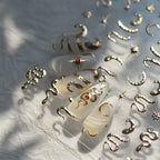 Snake Nail Art Stickers Metal Colors Adhesive Embossed Star Moon Sticker Decals to4273