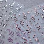 Snake Nail Art Stickers Metal Colors Adhesive Embossed Star Moon Sticker Decals to4273