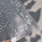 Snake Nail Art Stickers Metal Colors Adhesive Embossed Star Moon Sticker Decals to4273