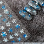 Snowflake Nail Art Stickers Gradient Blue Snowflake Adhesives Sticker Decals TS919